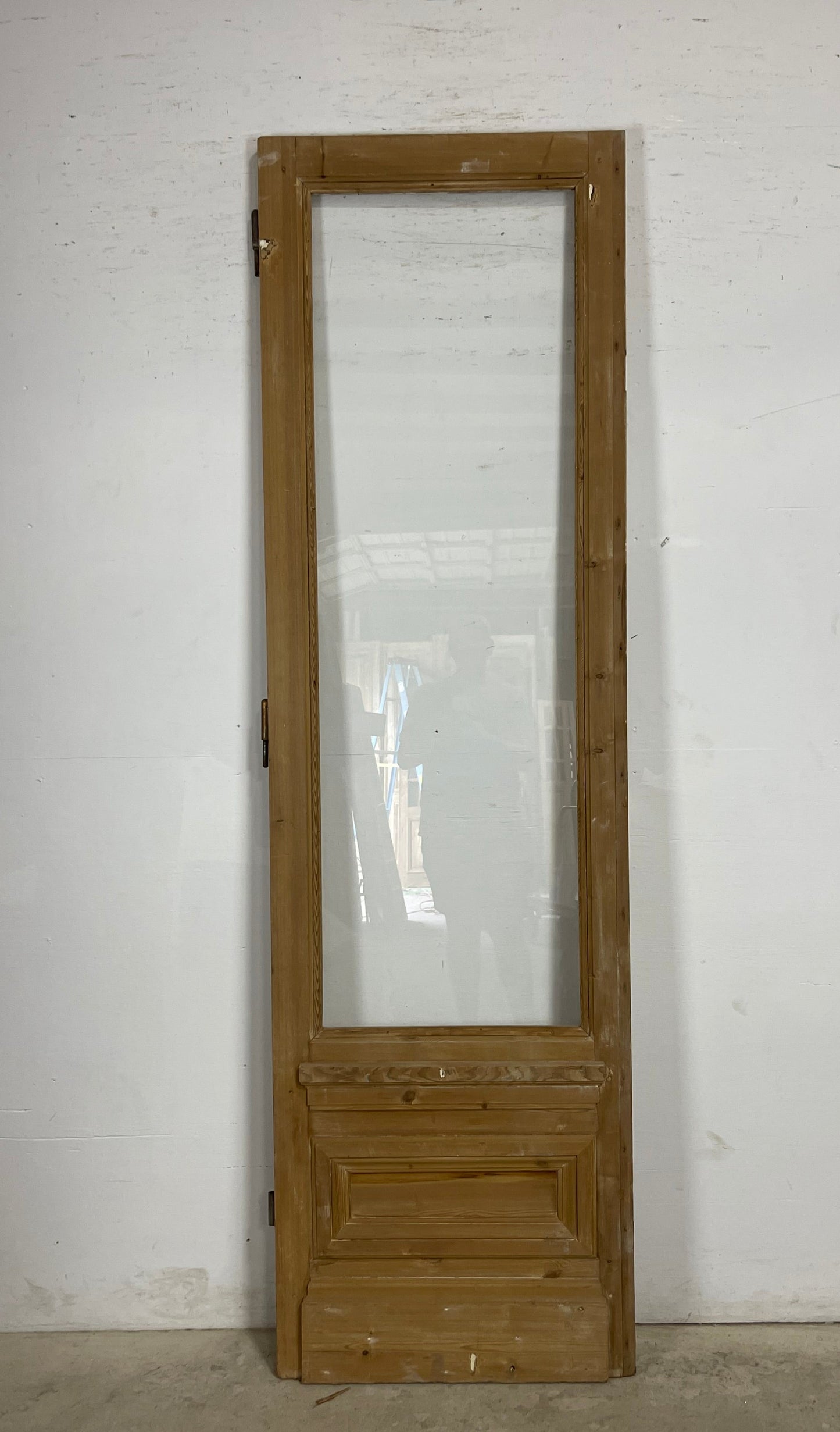 Antique French Panel Door with glass (95.25 x 27.75) M101