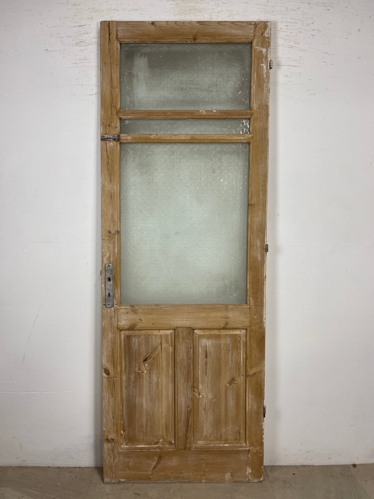 Antique French Panel Door - Single with glass (90x37) O266