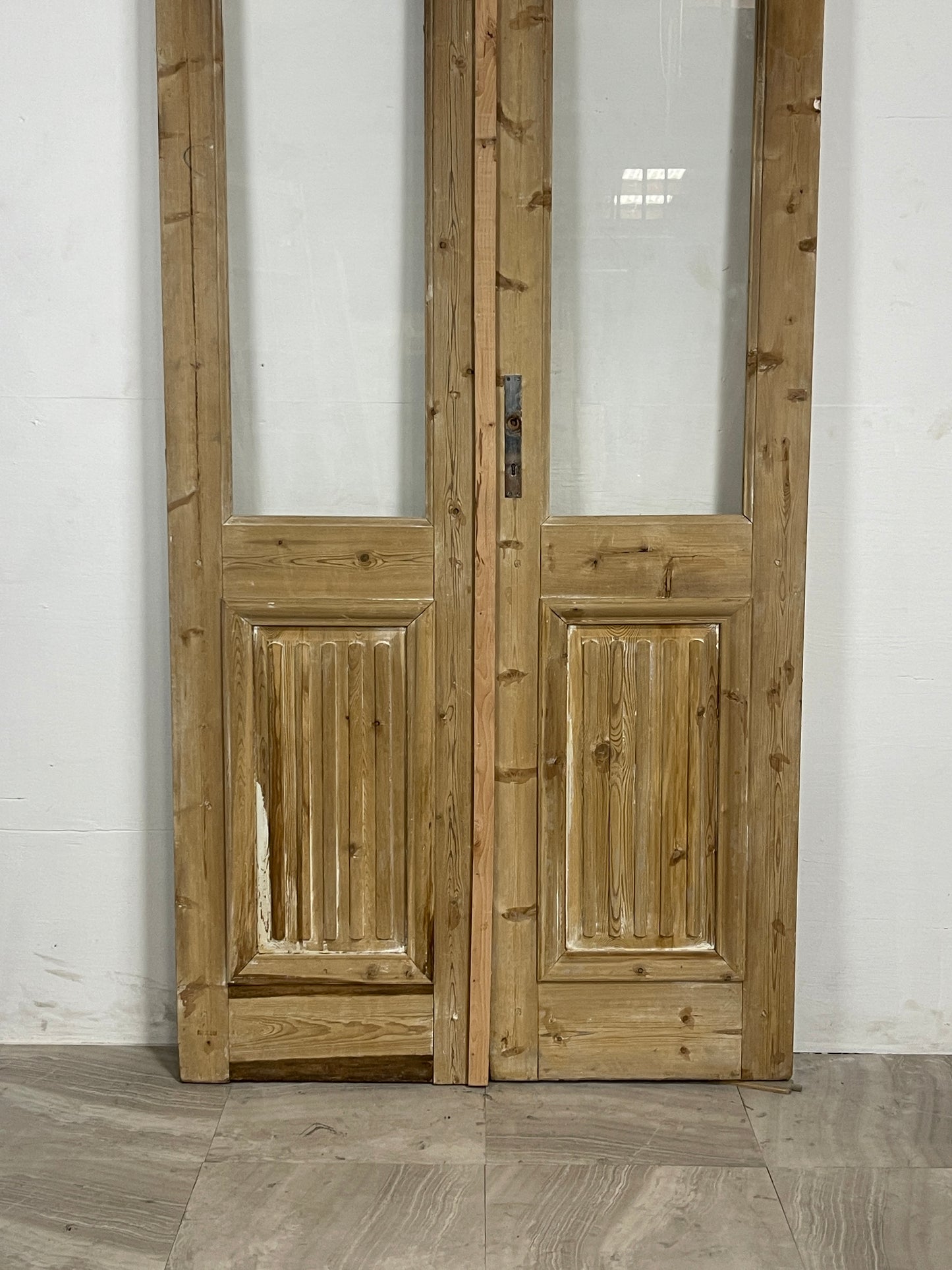 Antique French Panel Doors with Glass (103.5 x 43.5) N025