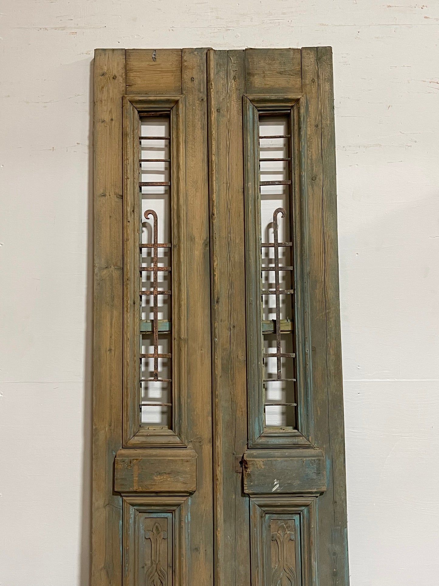 Antique French Panel Doors with metal (92.25x31.75) J111