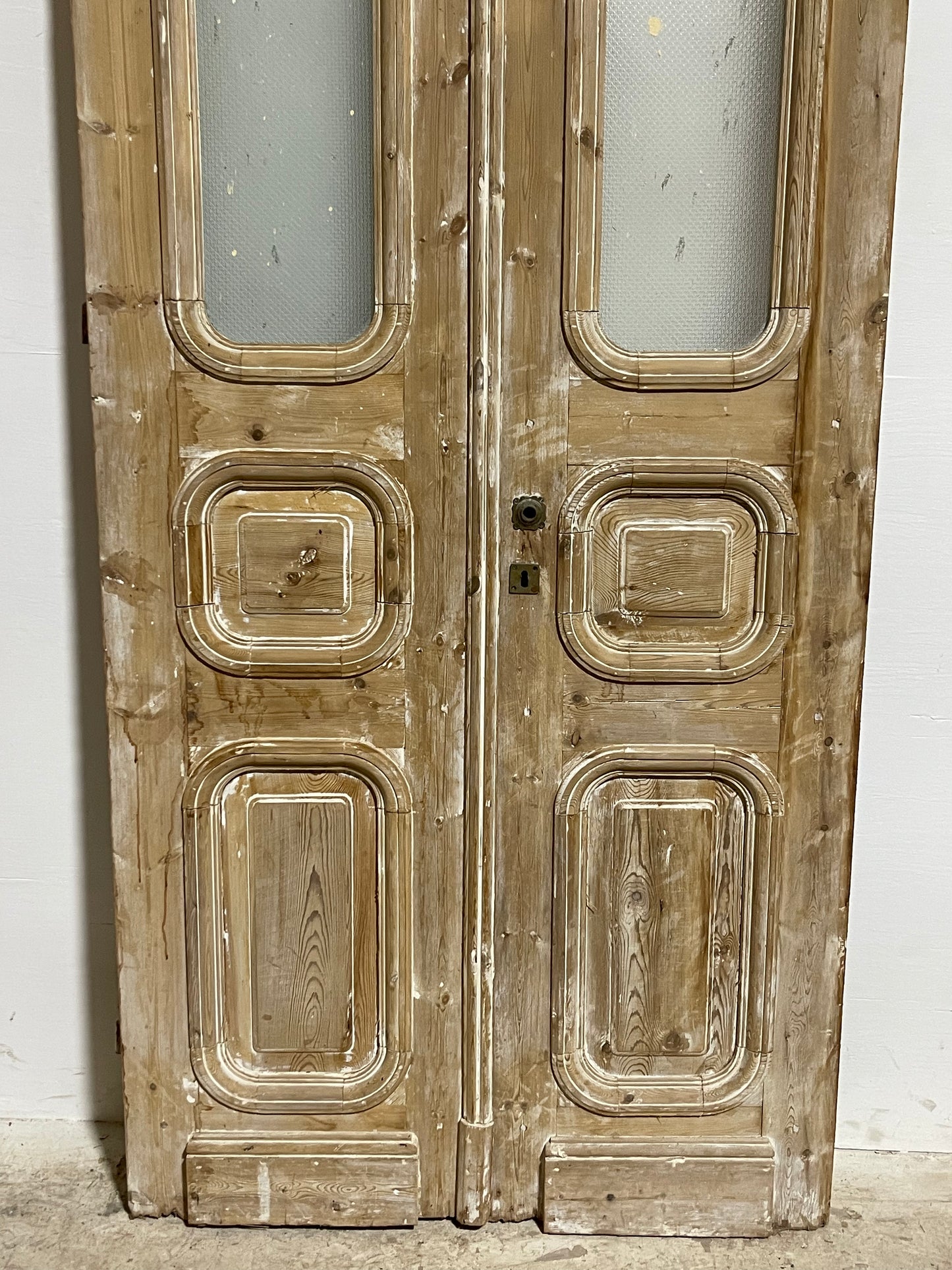 Antique French Panel Doors with Glass (96x40) J313