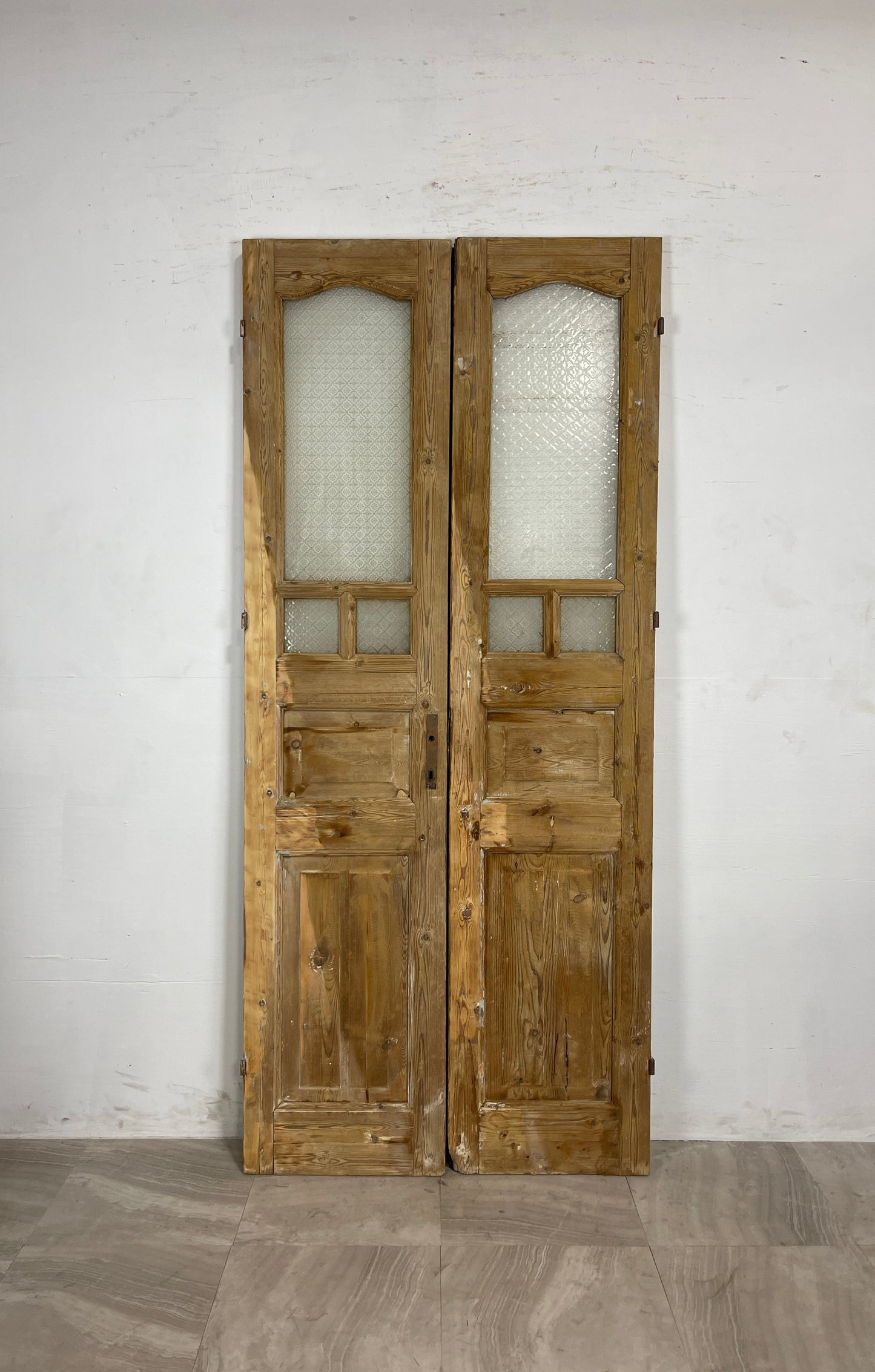 Antique French Panel Doors with Glass (89.5 x 39.5) N040
