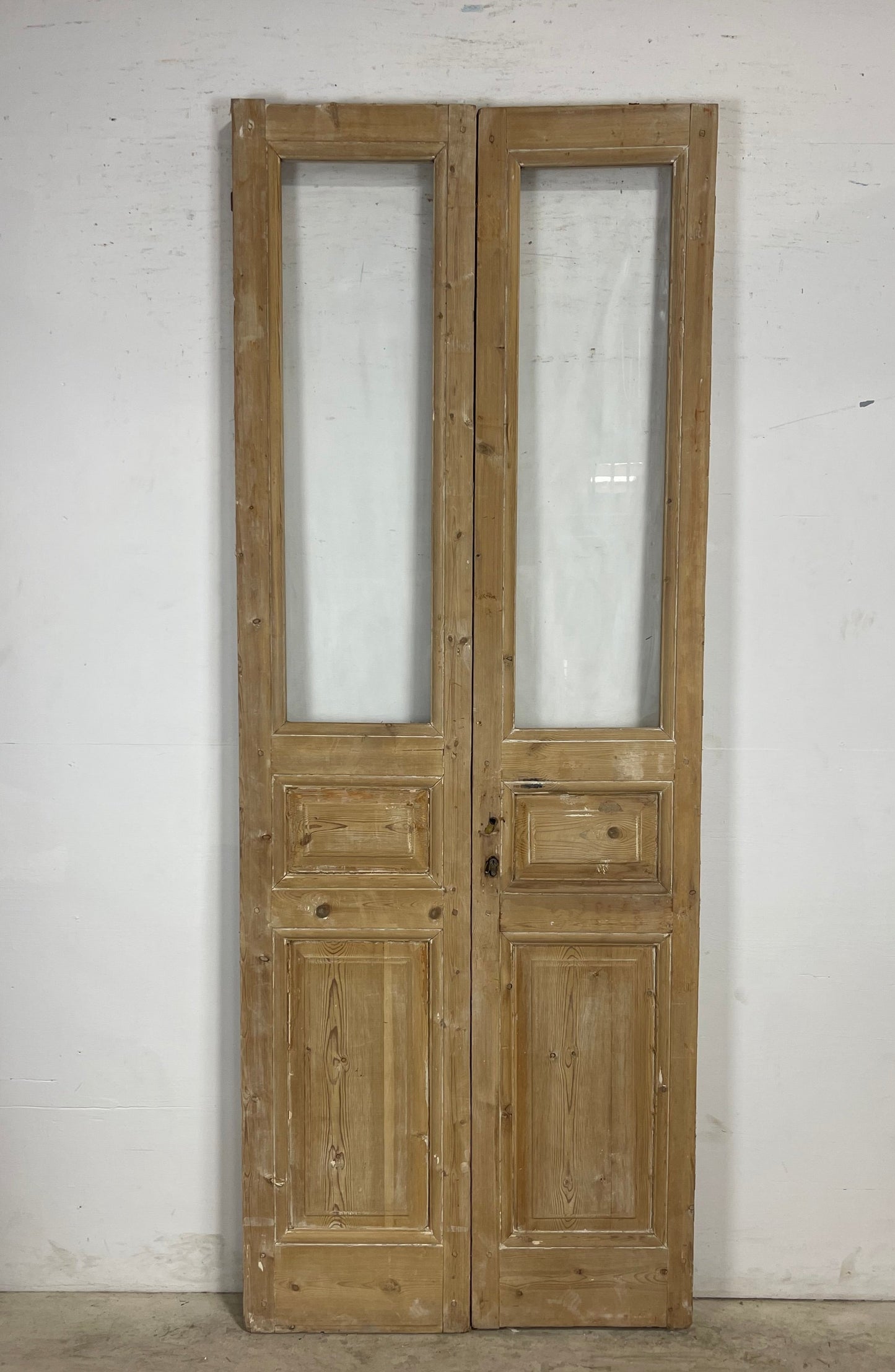 Antique  French Panel Doors with glass (98x37.75)   M110