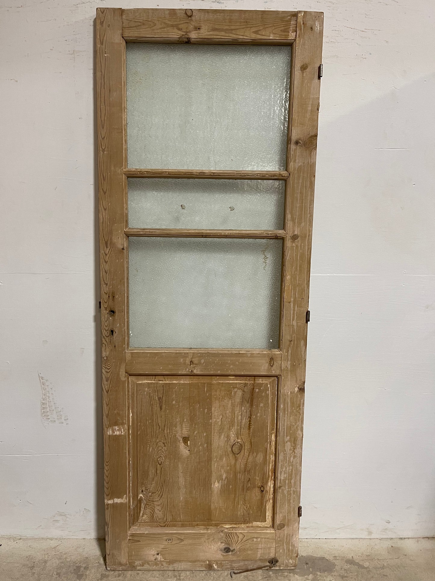 Antique French Panel Door with Glass (85x31.25) J920