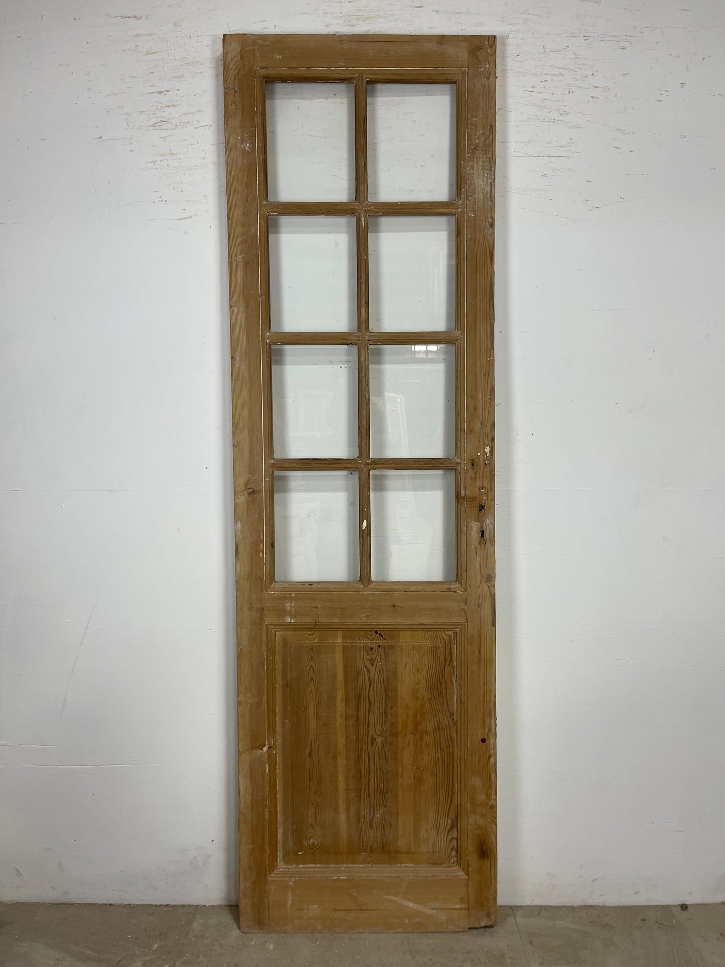 Antique French Panel Door - Single with glass (93.75x27.5) O283