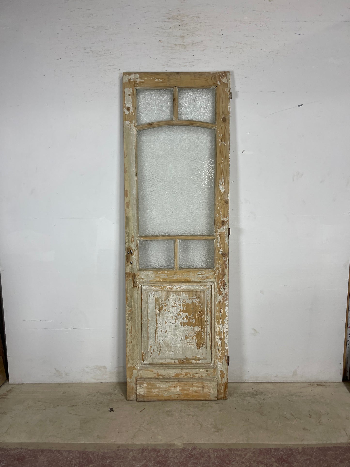 Antique French Panel Door with Glass  (84.25x27) M223