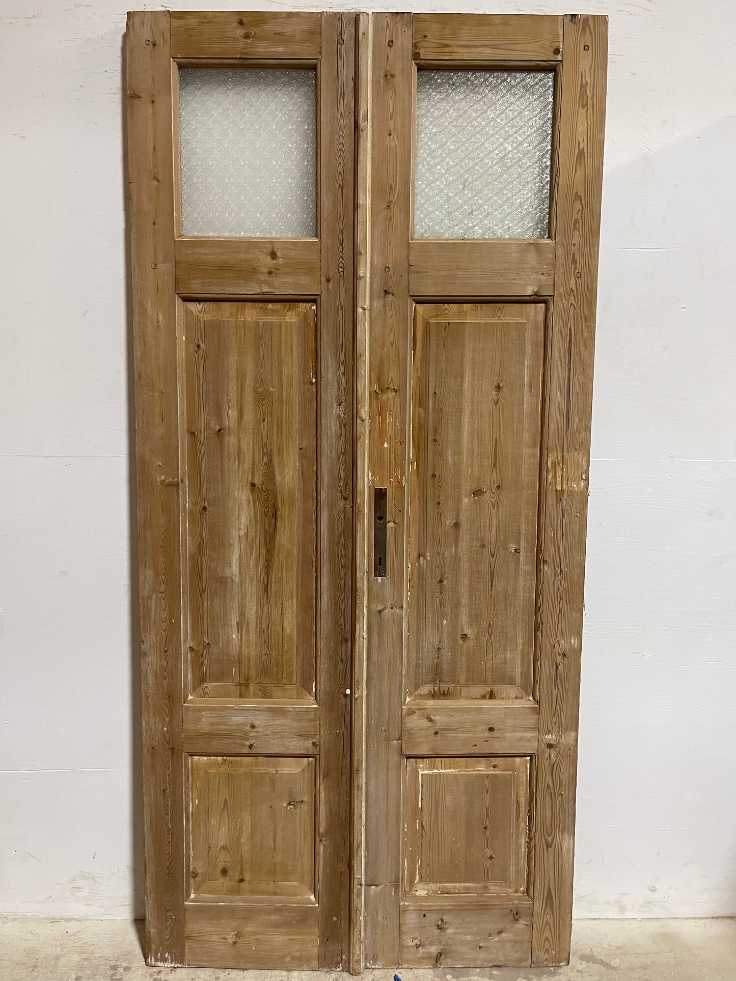 Antique French Panel Doors withg Glass (85.25x40.25) J328