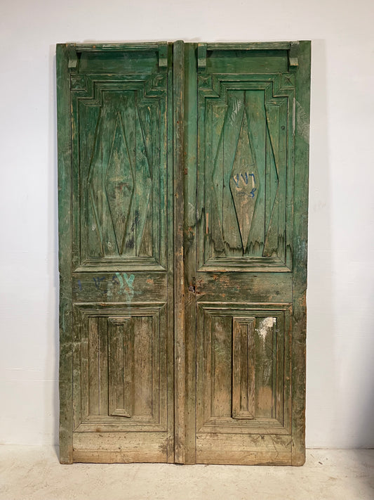 Antique  French Panel Door with Carving  (94x56.25) L218