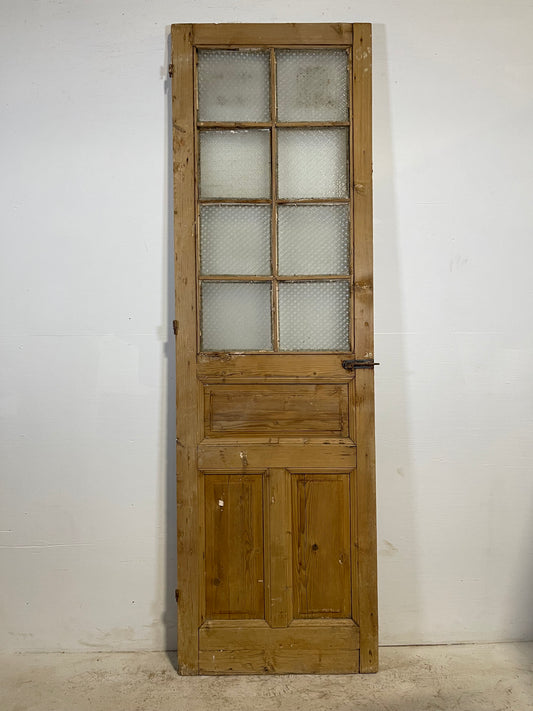 Antique French Panel Door with Glass  (92x28.25) L243