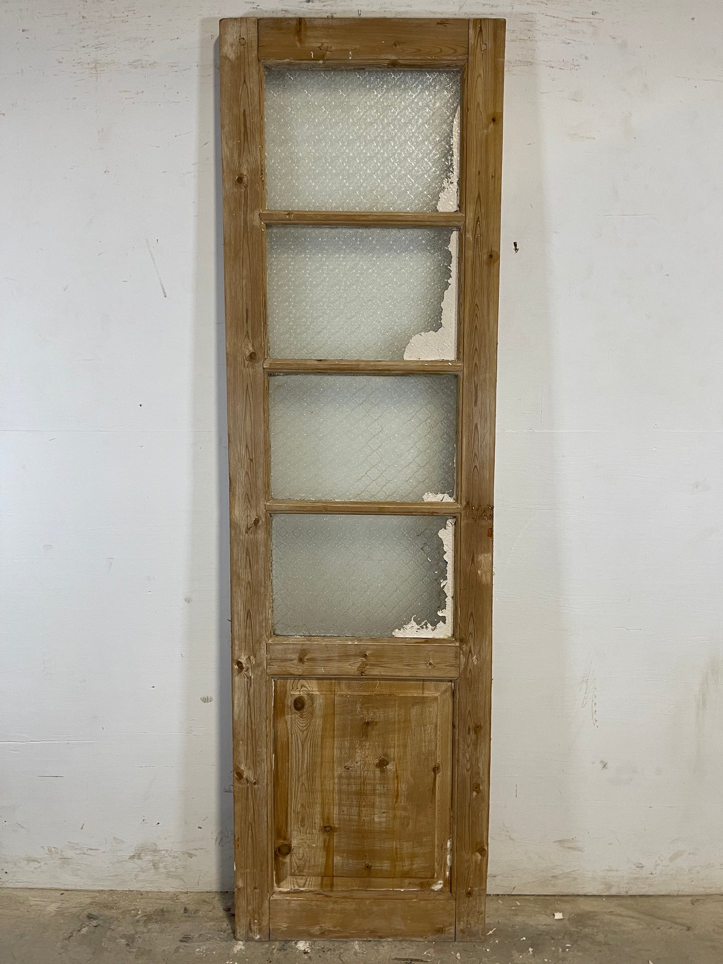 Antique French Panel Door with Glass  (82.75x24) L123