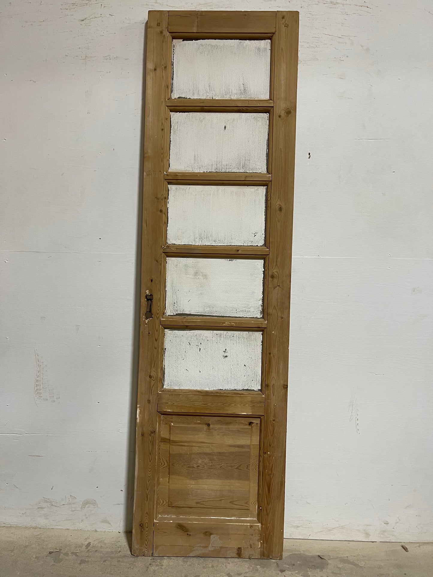 Antique French Panel Door with Glass (86.25x23.75) K319S