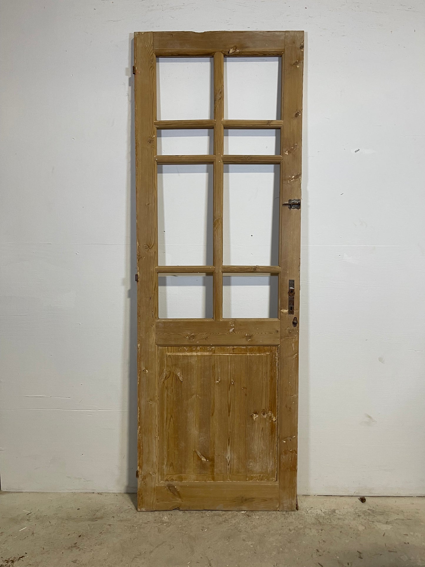 Antique French Panel Door with Glass (84x28.75) L344