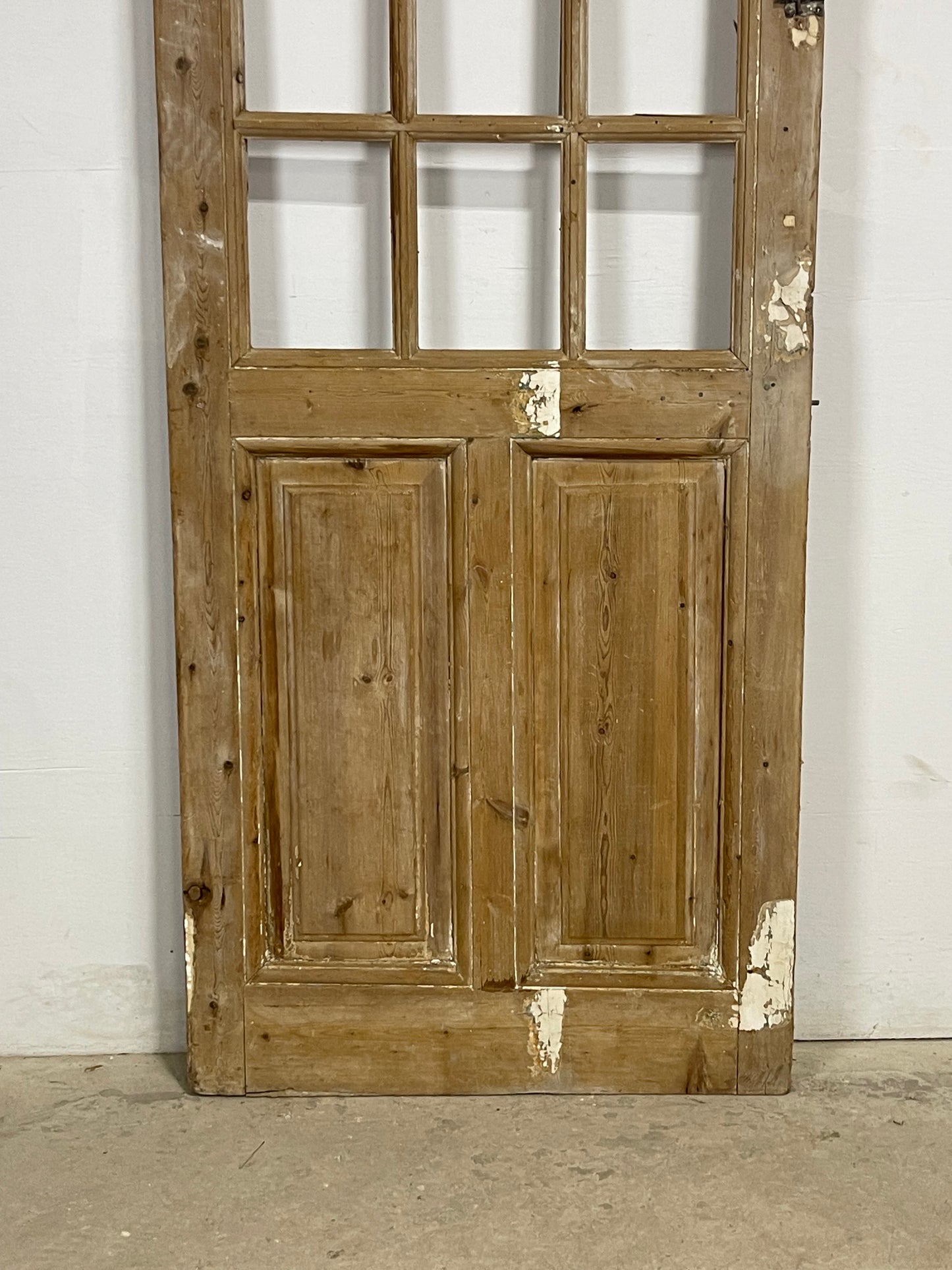 Antique French Panel Door with Glass (97x32) M256