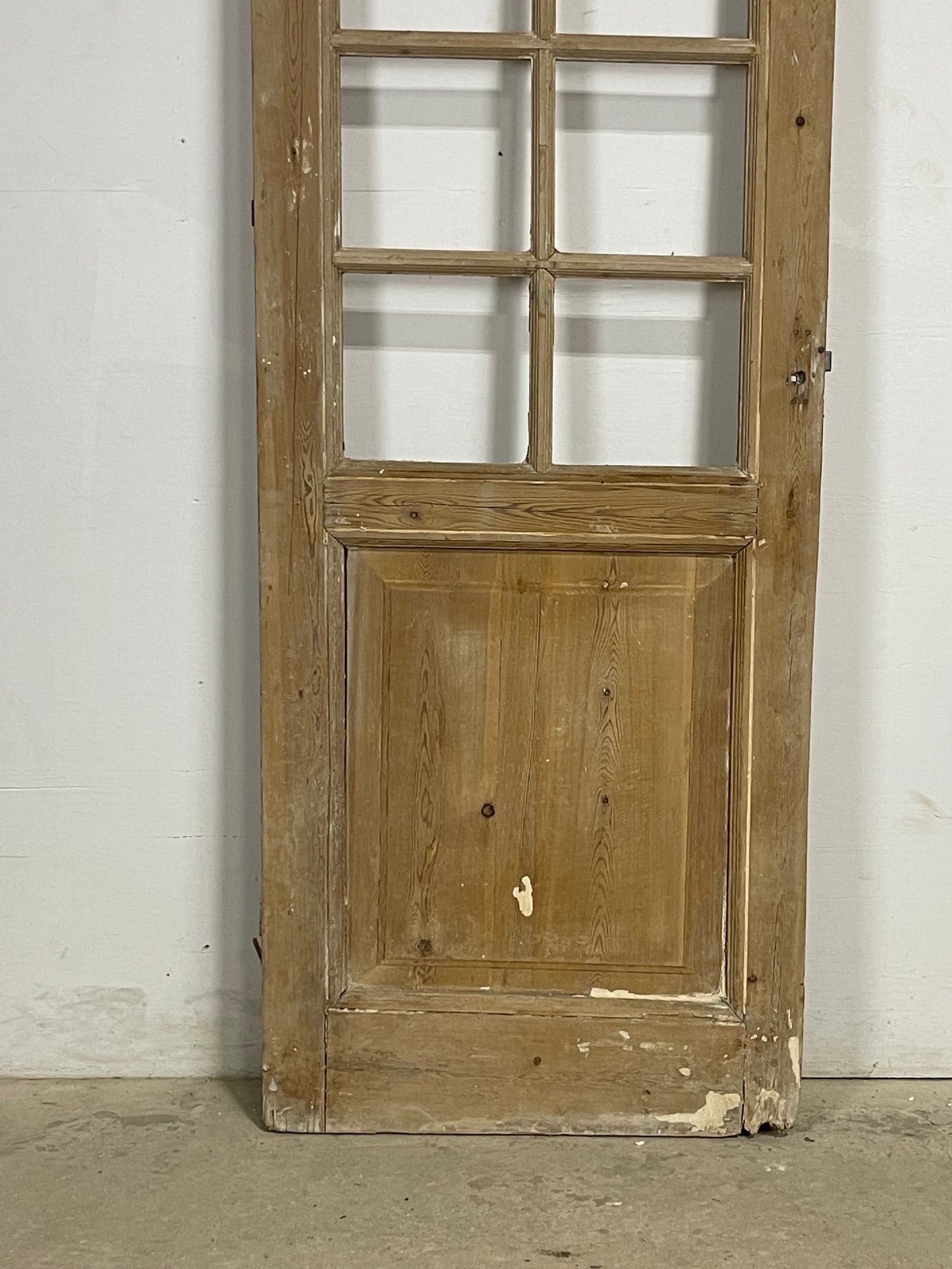 Antique French Panel Door with Glass (89.25x28) M250