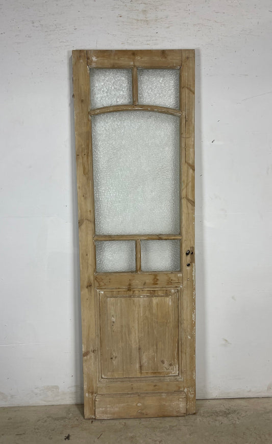 Antique French Panel Door with Glass  (84.25x27) M223