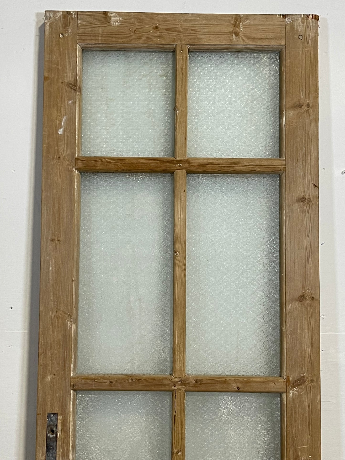 Antique French Panel Door with Glass  (80.5x27.5) L257