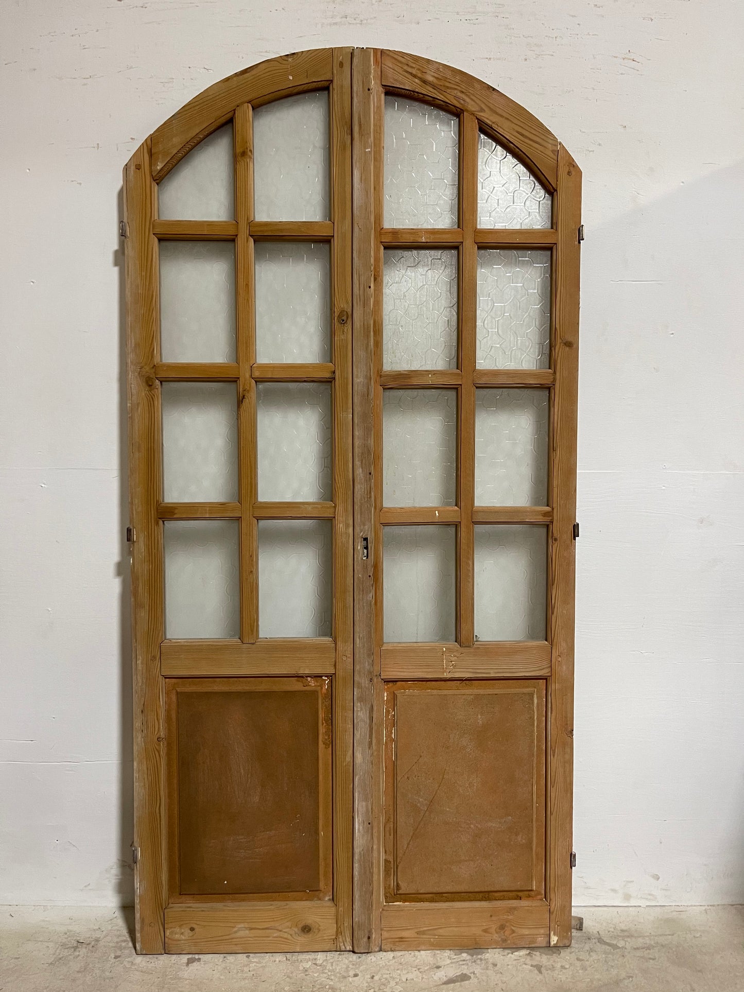 Antique French Panel Doors with Glass Arched (88x43.25) J319