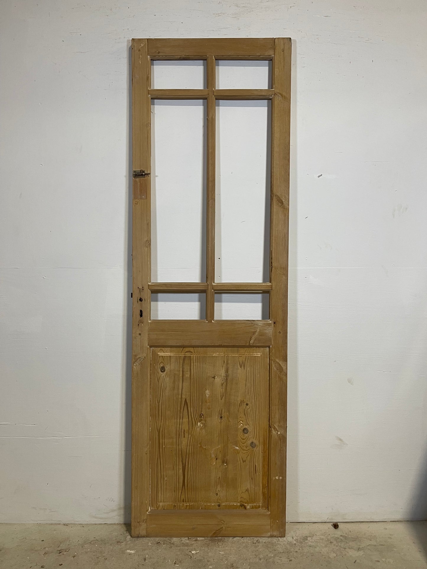 Antique French Panel Door with Glass (88x28) L341