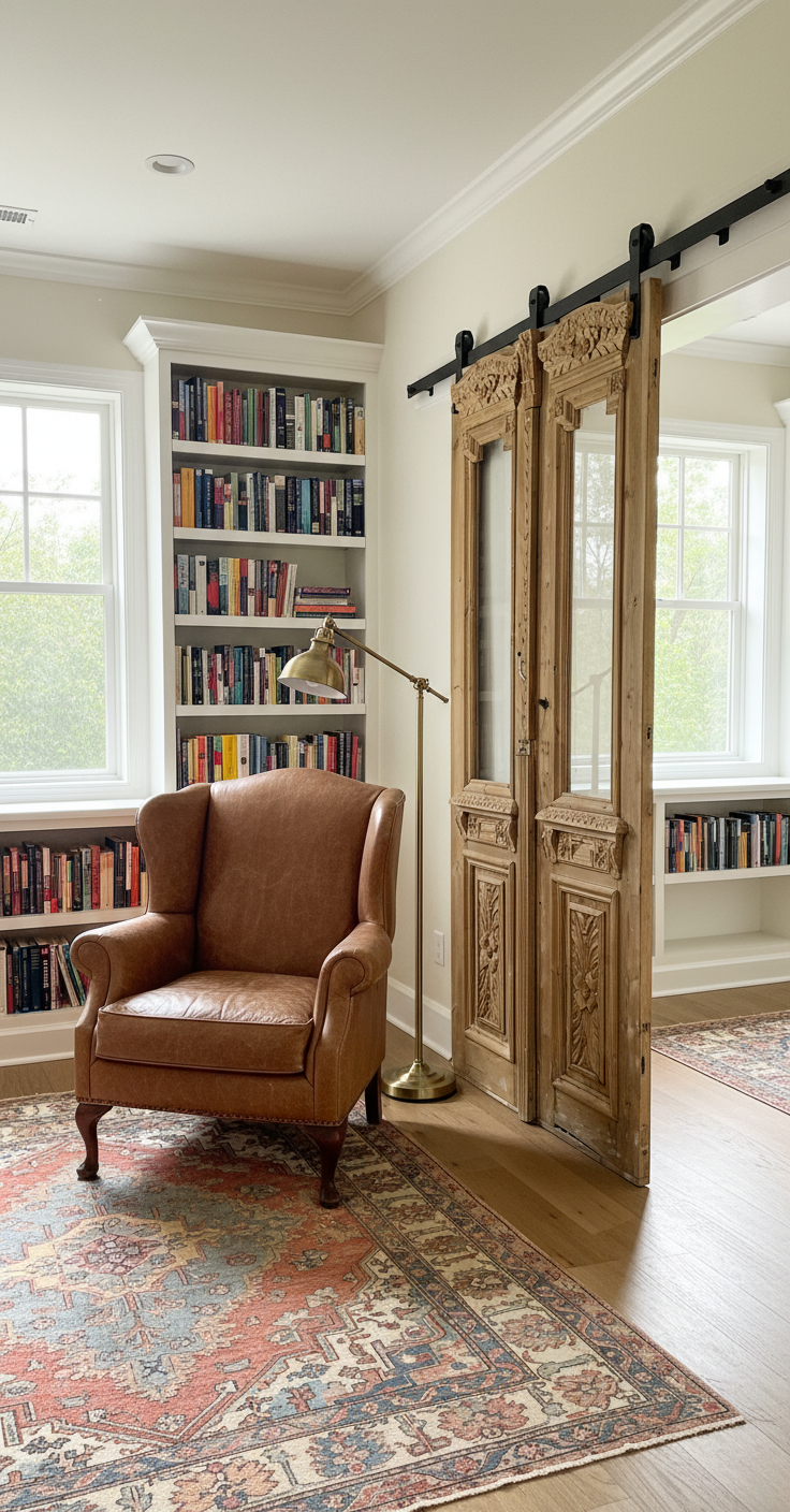 Antique French panel doors with Metal (96x43) P103