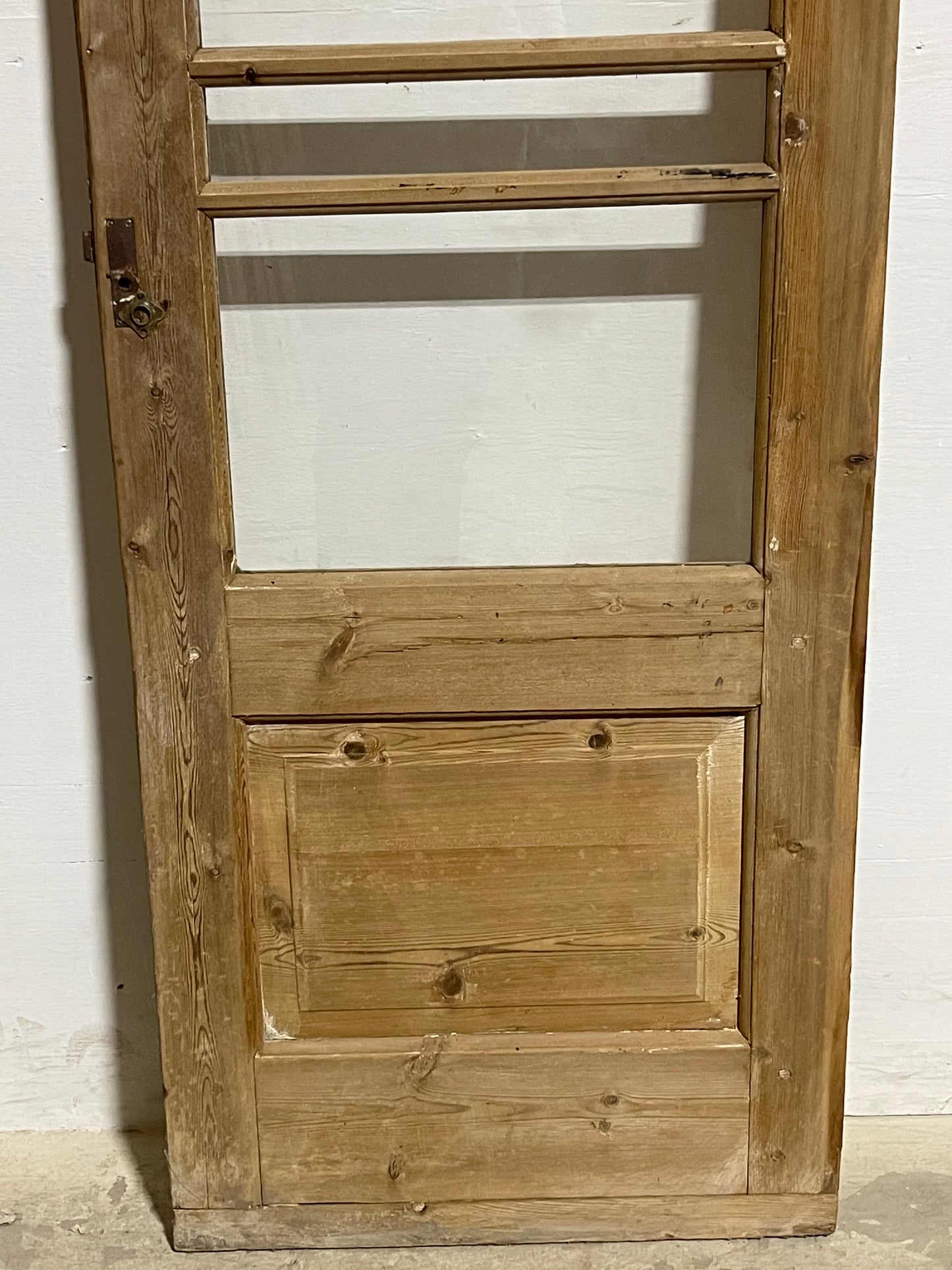 Antique French Panel Door with Glass (86x27.5) K312