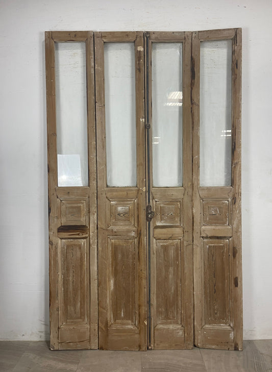 Antique French Panel Doors with glass (97.75 x 59.5)   N153