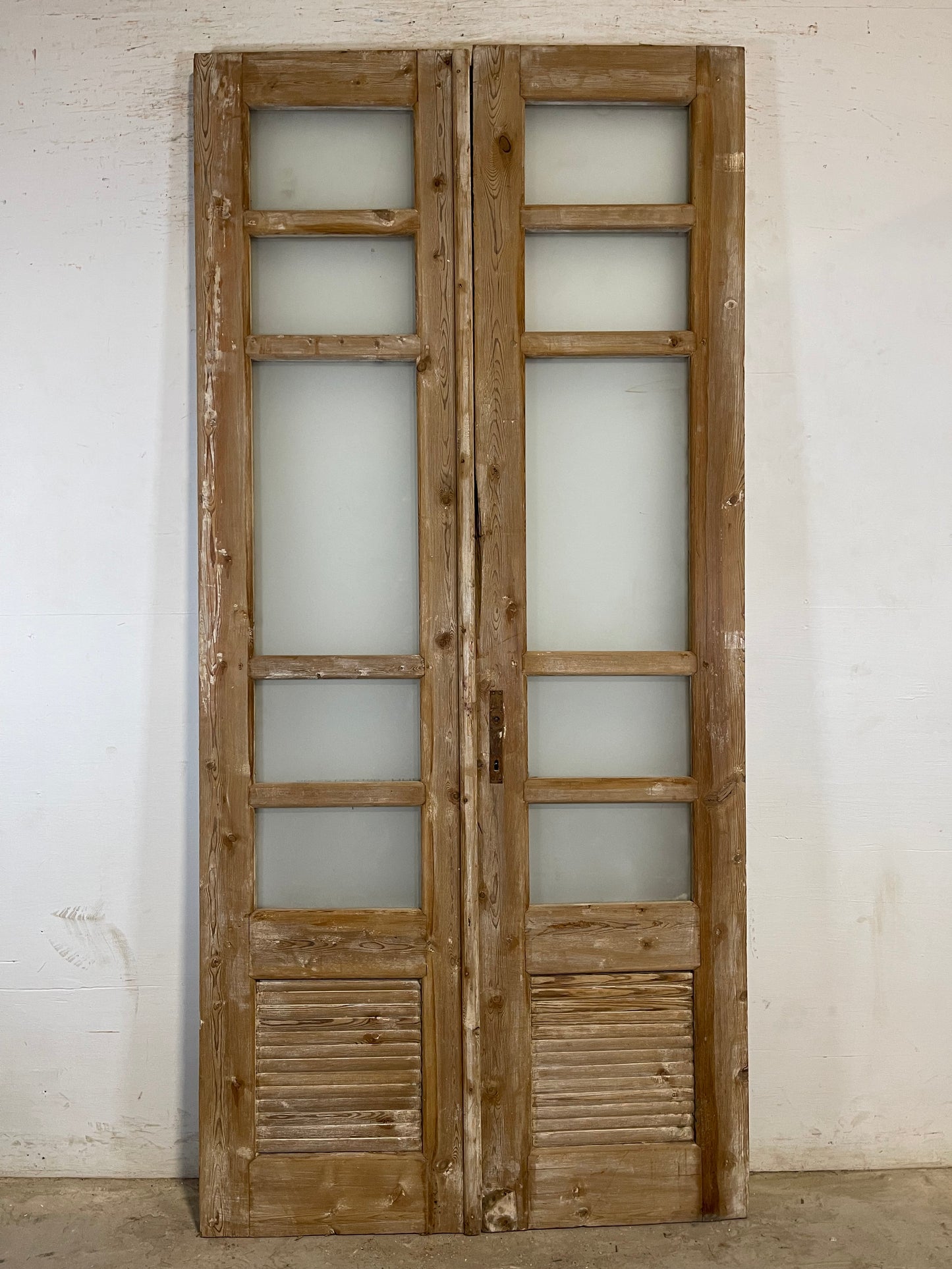 Antique French panel doors with glass (92x42.75) L177