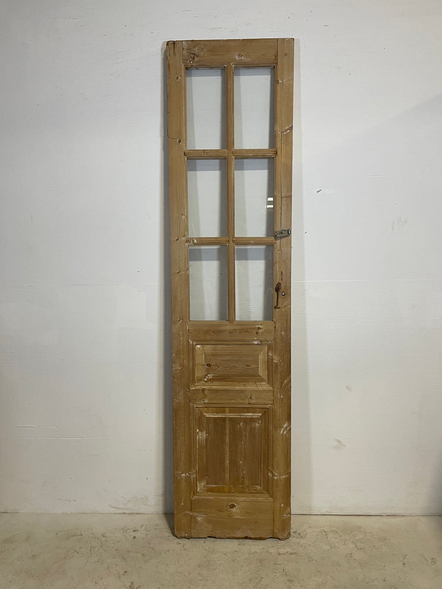 Antique French Panel Door with Glass  (90x22) L253