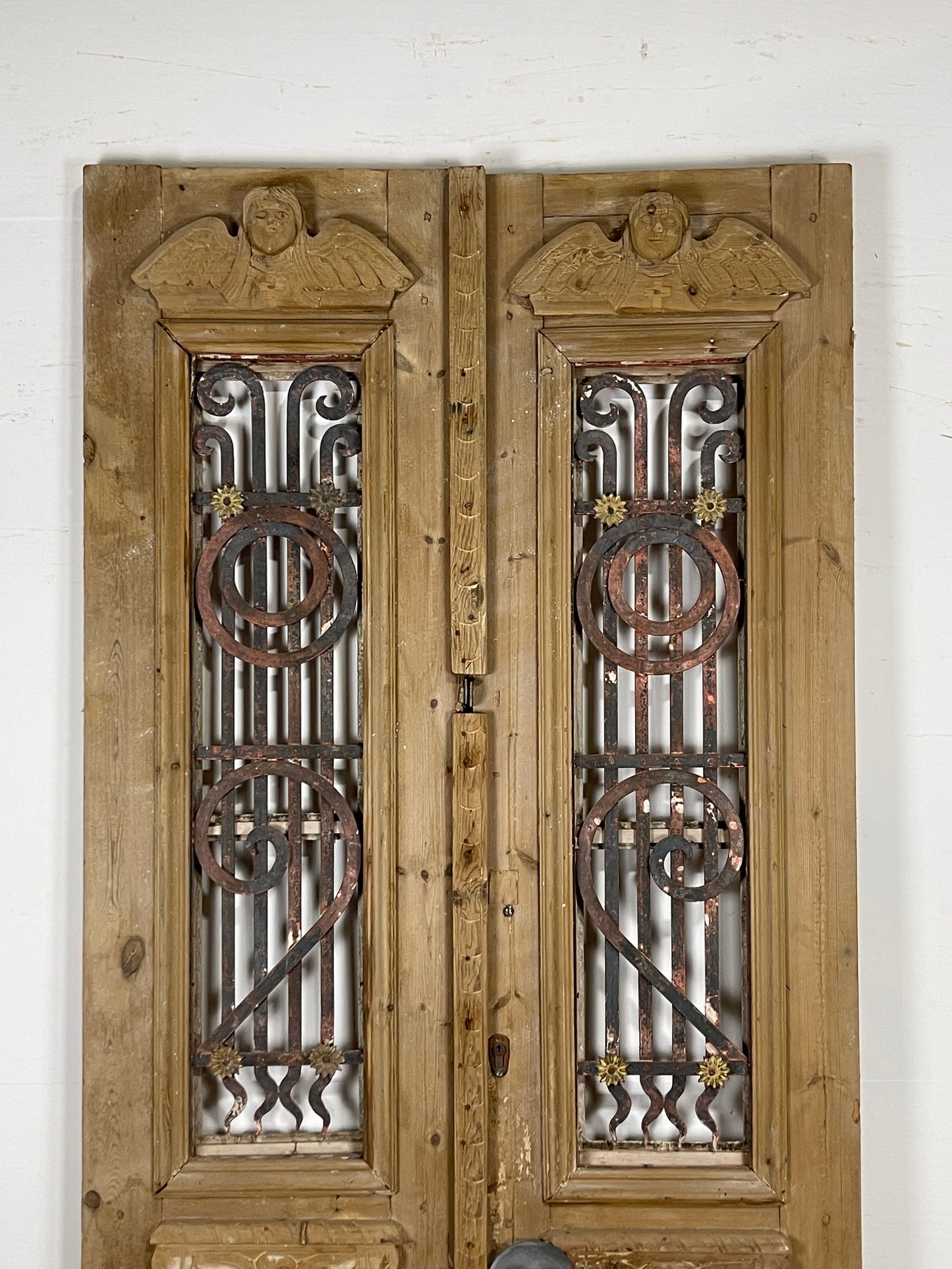 Antique French panel doors with Metal (97.5 x 41.5) O42