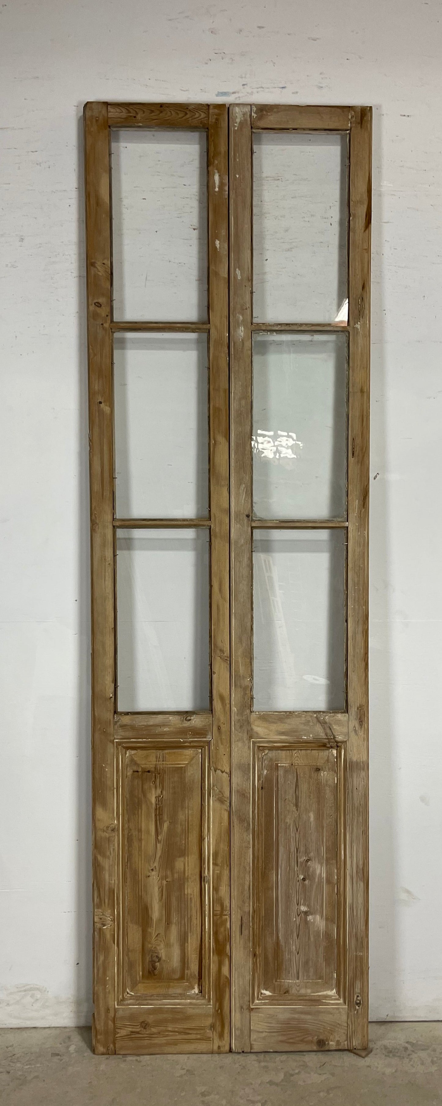 Antique French Panel Doors with glass (104x30.5) M085