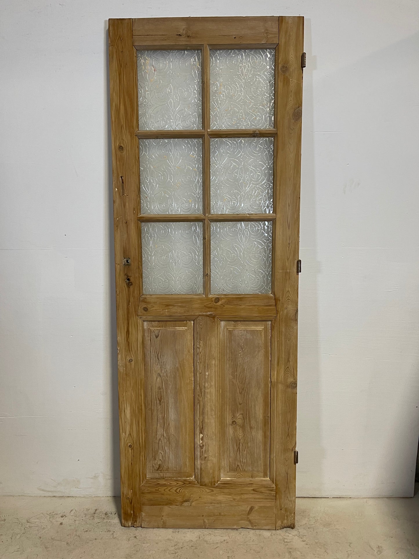 Antique French Panel Door with Glass  (83.75x30) L256