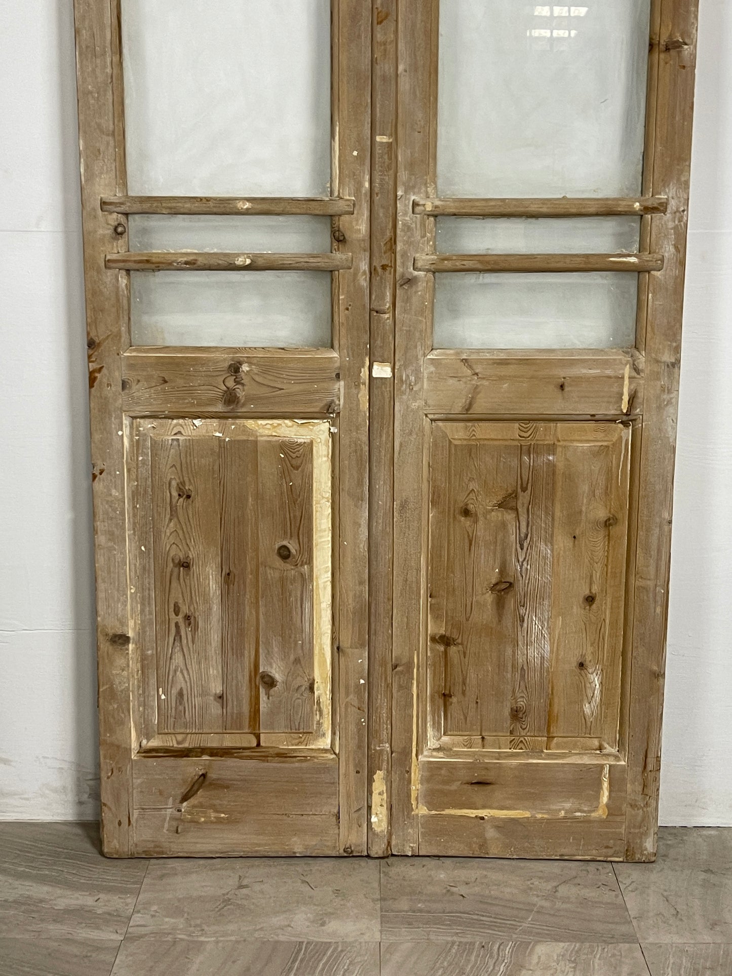 Antique French Panel Doors with Glass (91 x 43) N046