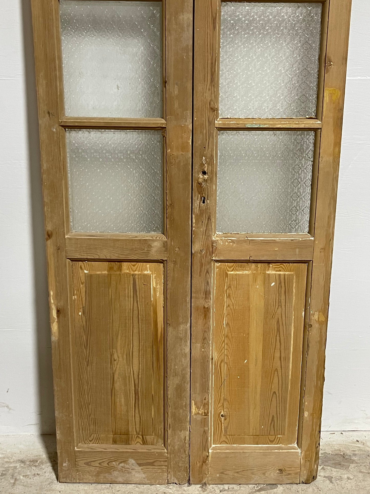 Antique French Panel Doors withg Glass (84.25x32.25) J324B