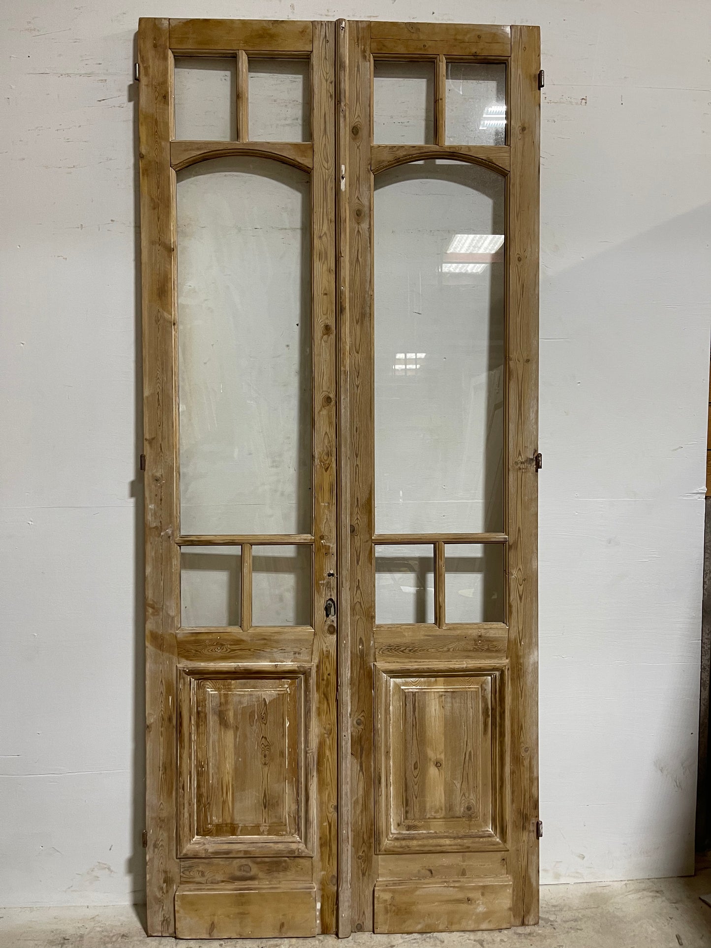 Antique French Panel Doors with Glass (101x44) J321