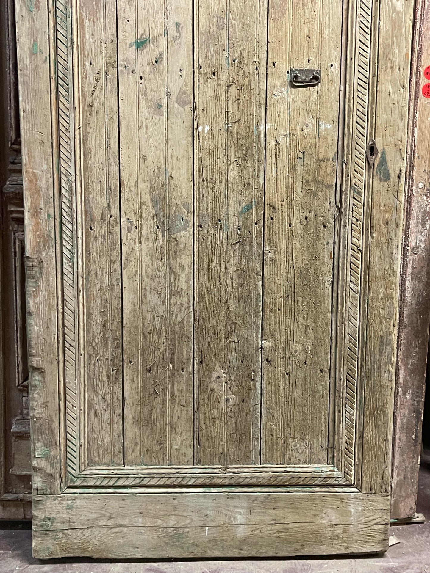 Antique French Panel Door with Carving (113.25x50.75) J060
