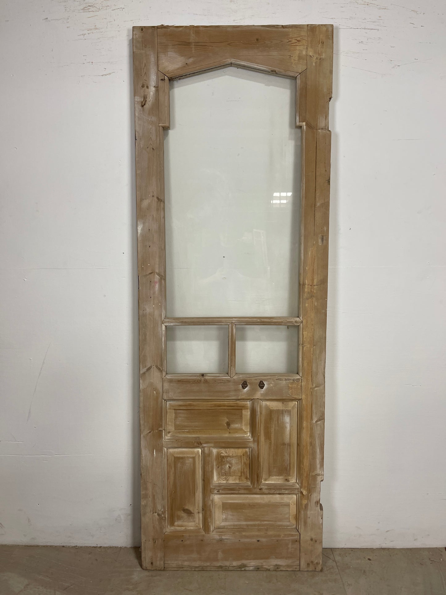 Antique French Panel Door - Single with glass (82.75x28.75) O242 AI