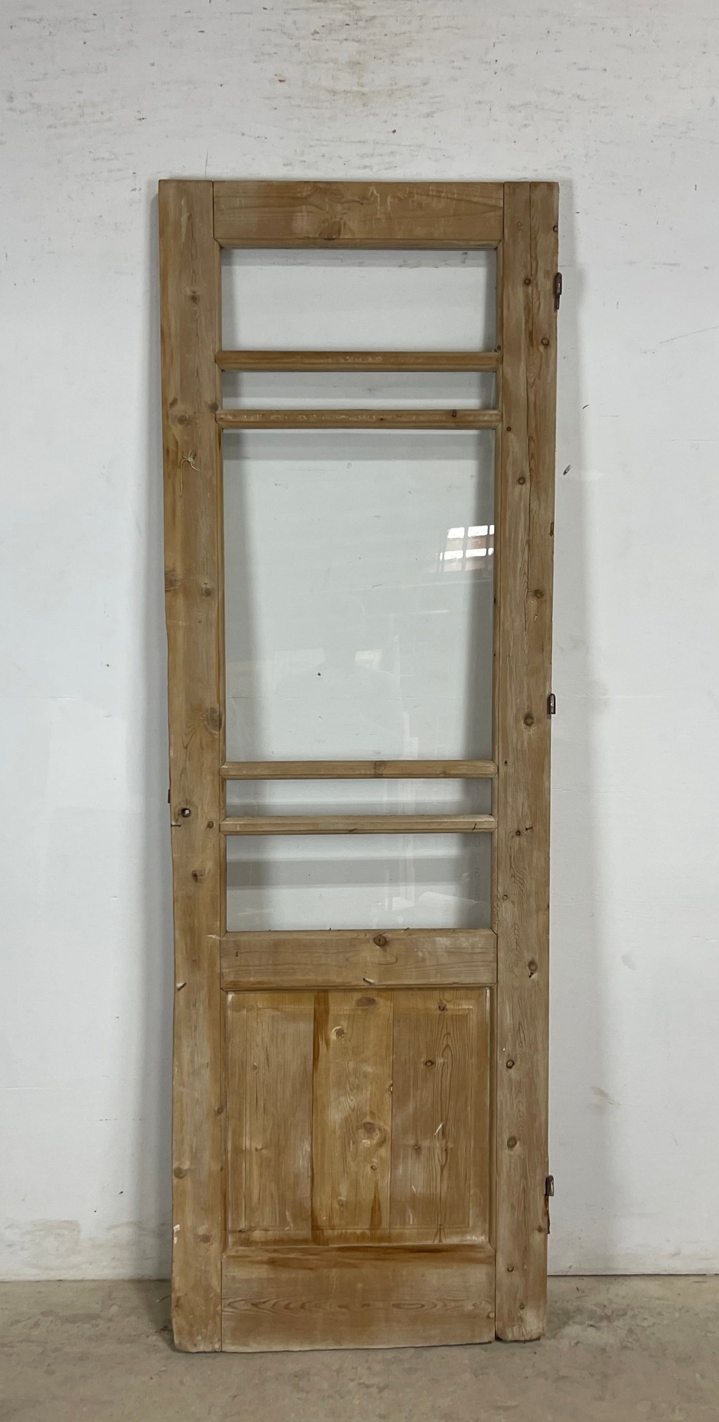 Antique French Panel Door with Glass (85 x 28) M226