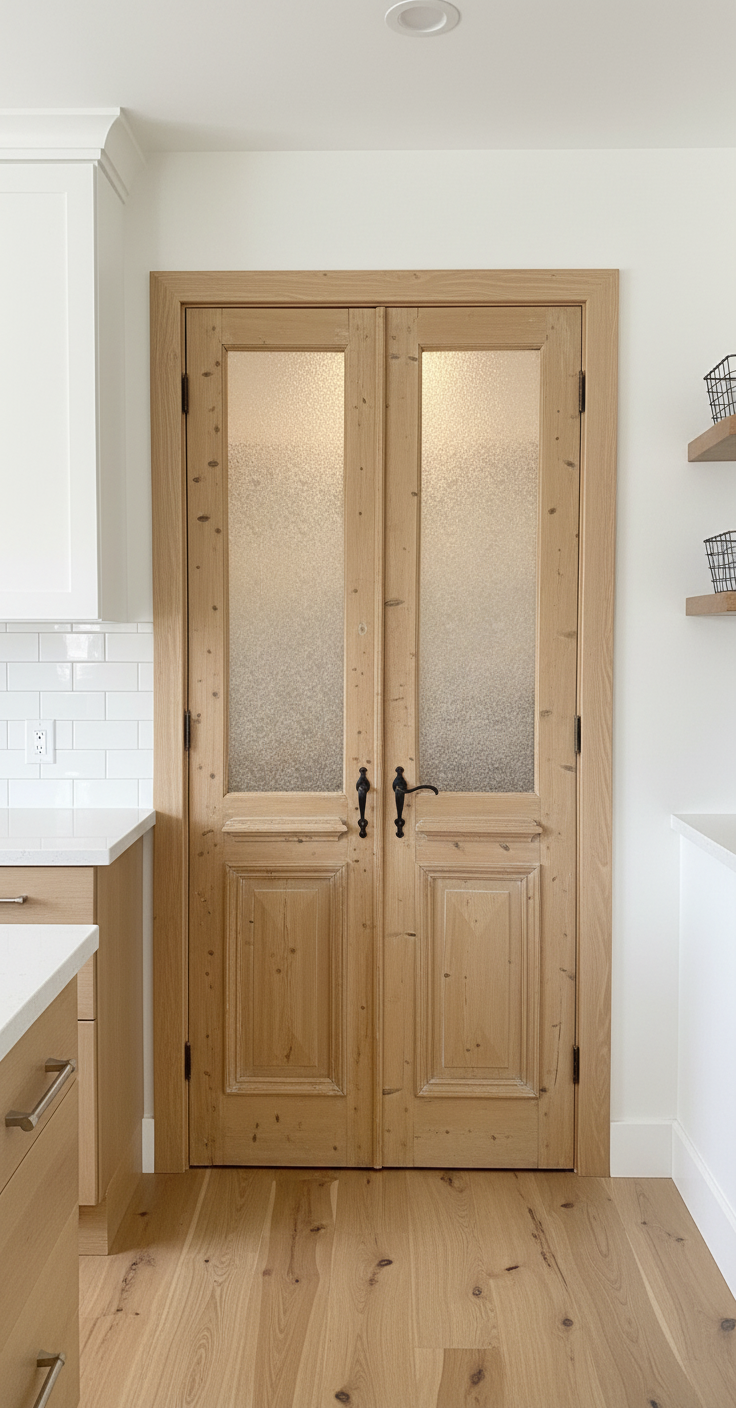 Antique French panel doors with Glass (99x41) P176