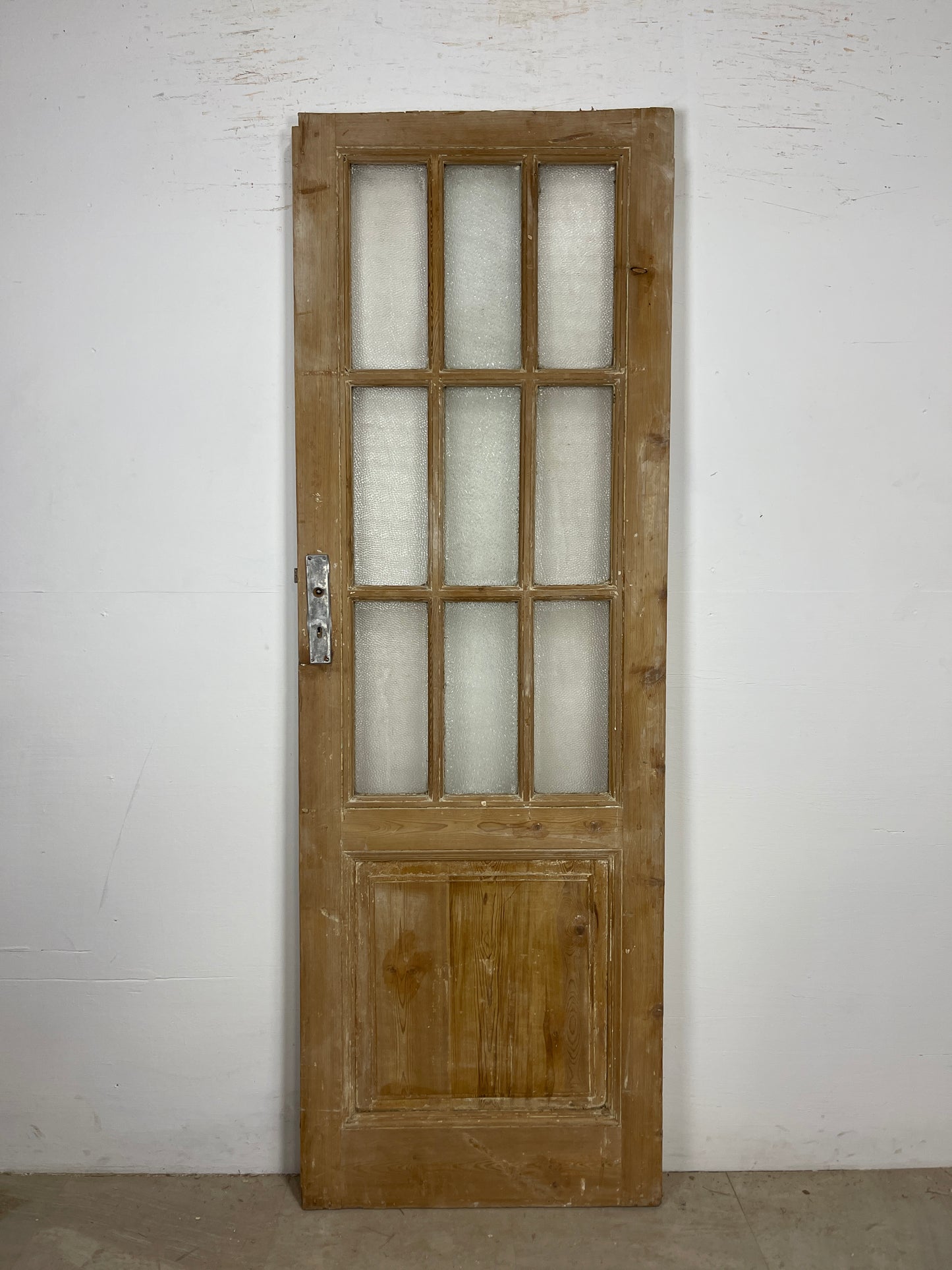 Antique French Panel Door - Single with glass (83.25x28.25) O265