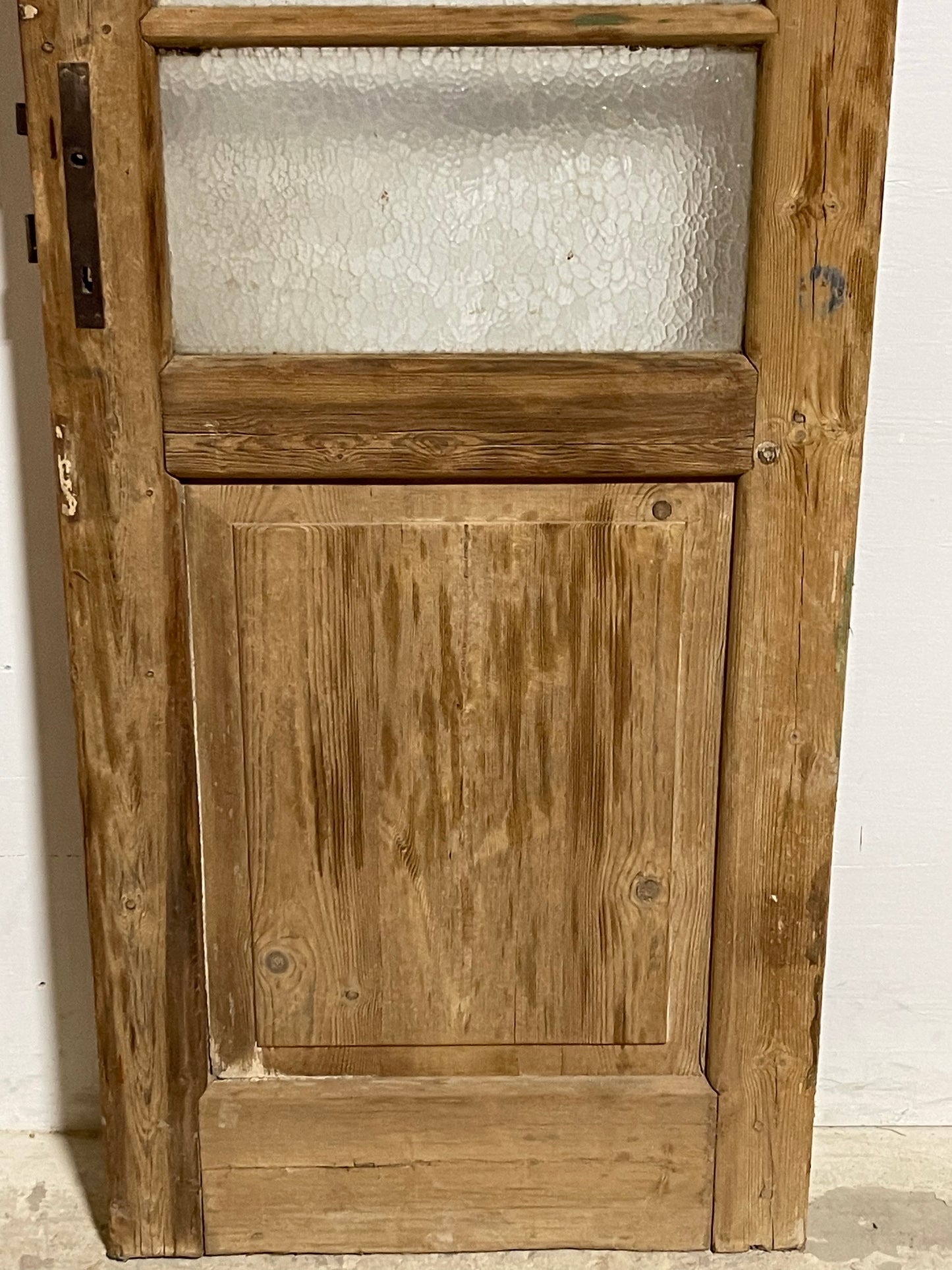 Antique French Panel Door with Glass (84.75x27.75) J910