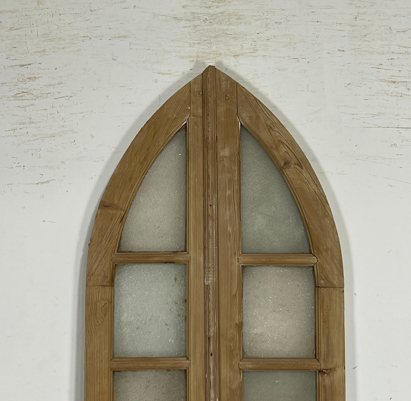 Antique French panel arched doors with Glass (89.5 x 27.5) P11