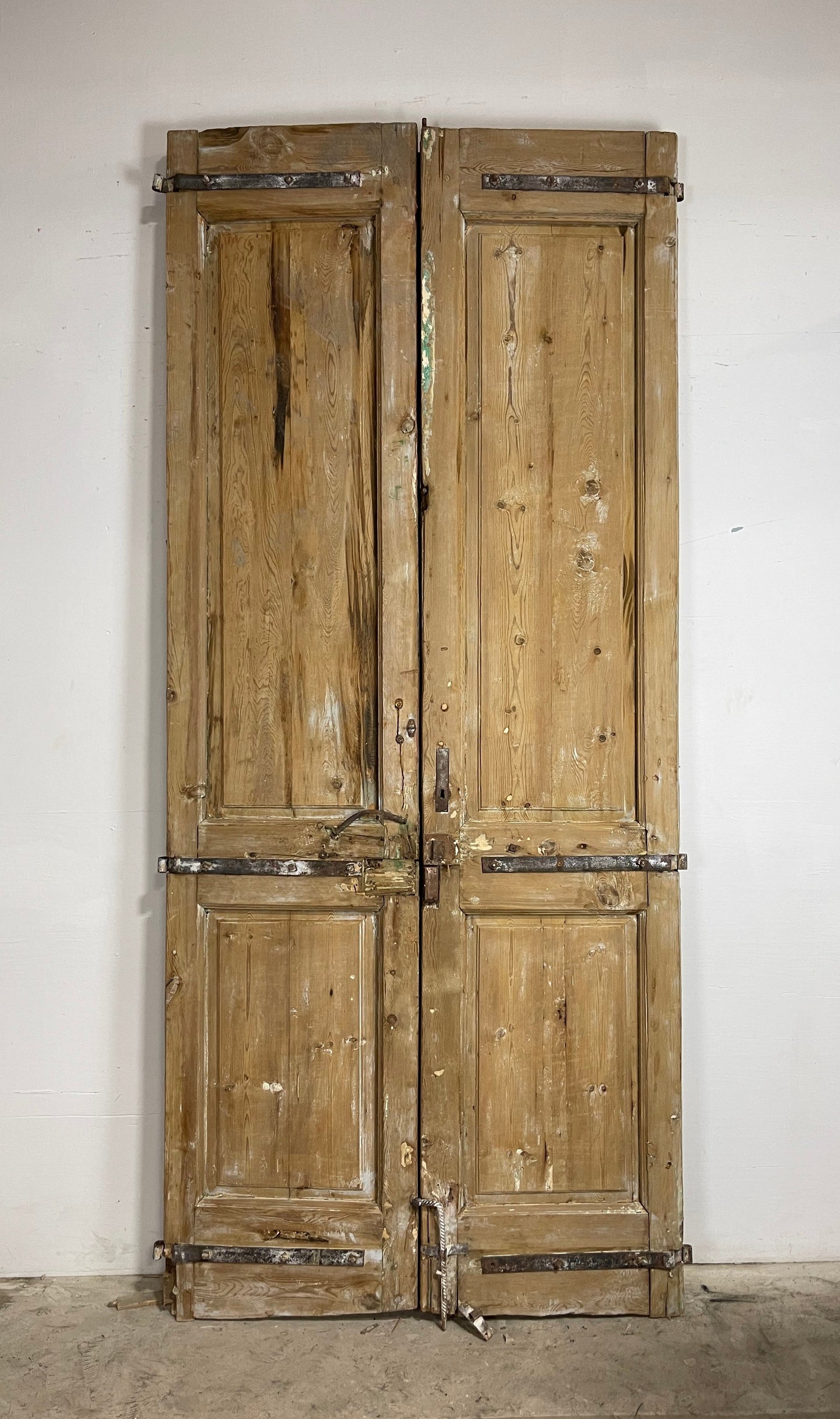 Antique French Panel Doors with Carving (113.5 x 50.5) M032