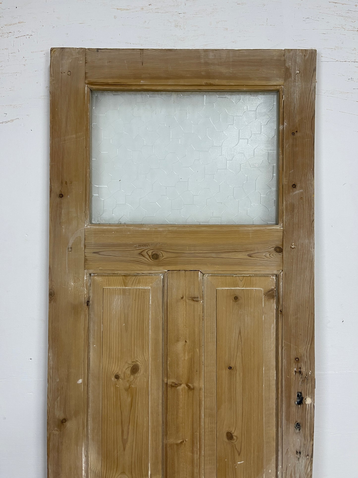 Antique French Panel Door - Single with glass (83.75x27.75) O239