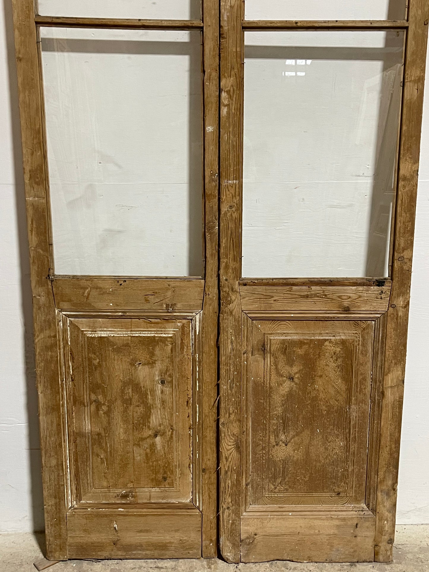 Antique French Panel Doors with glass (95.5x44.5) K305