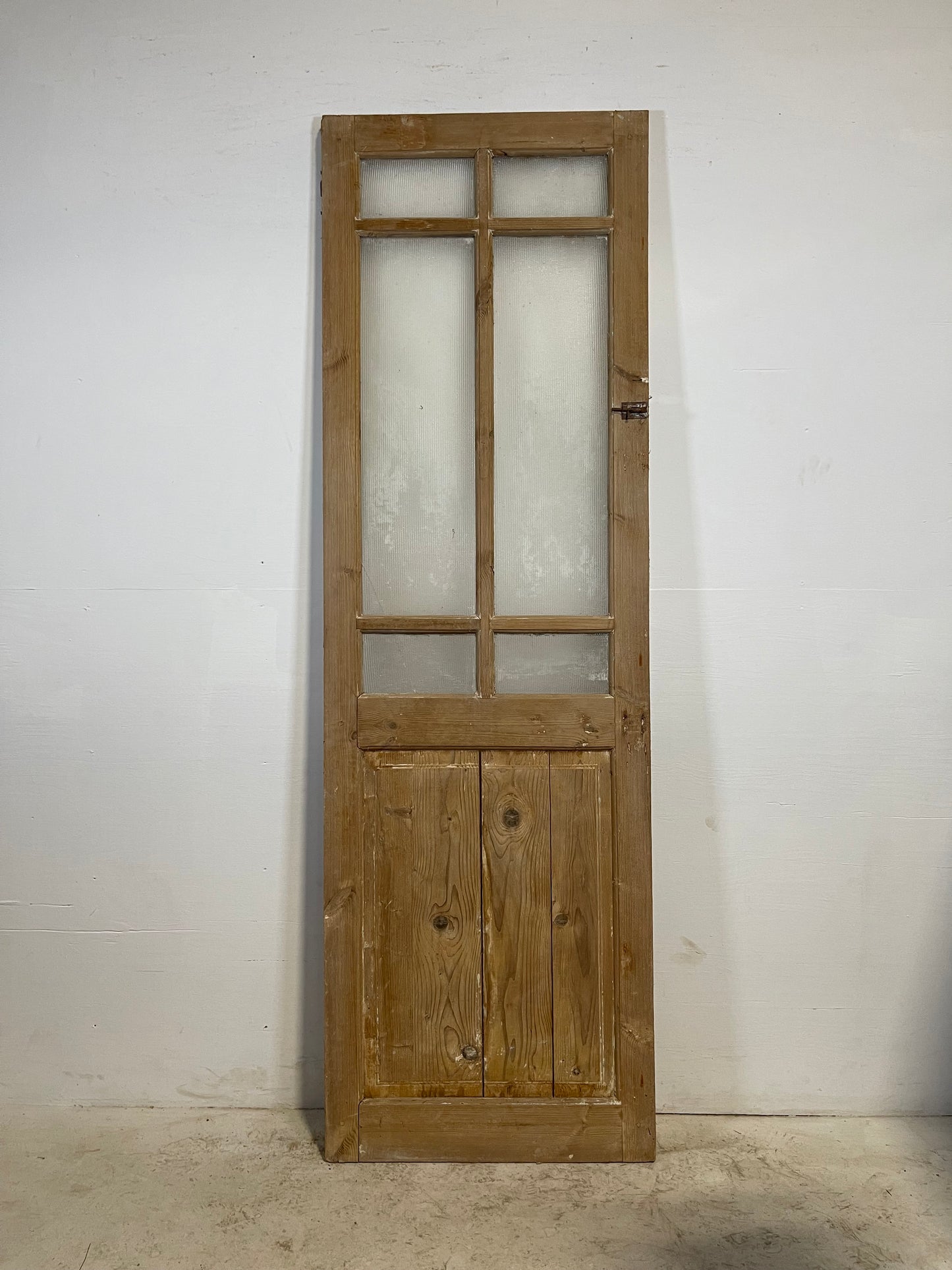 Antique French Panel Door with Glass (88.5x27.75) L245