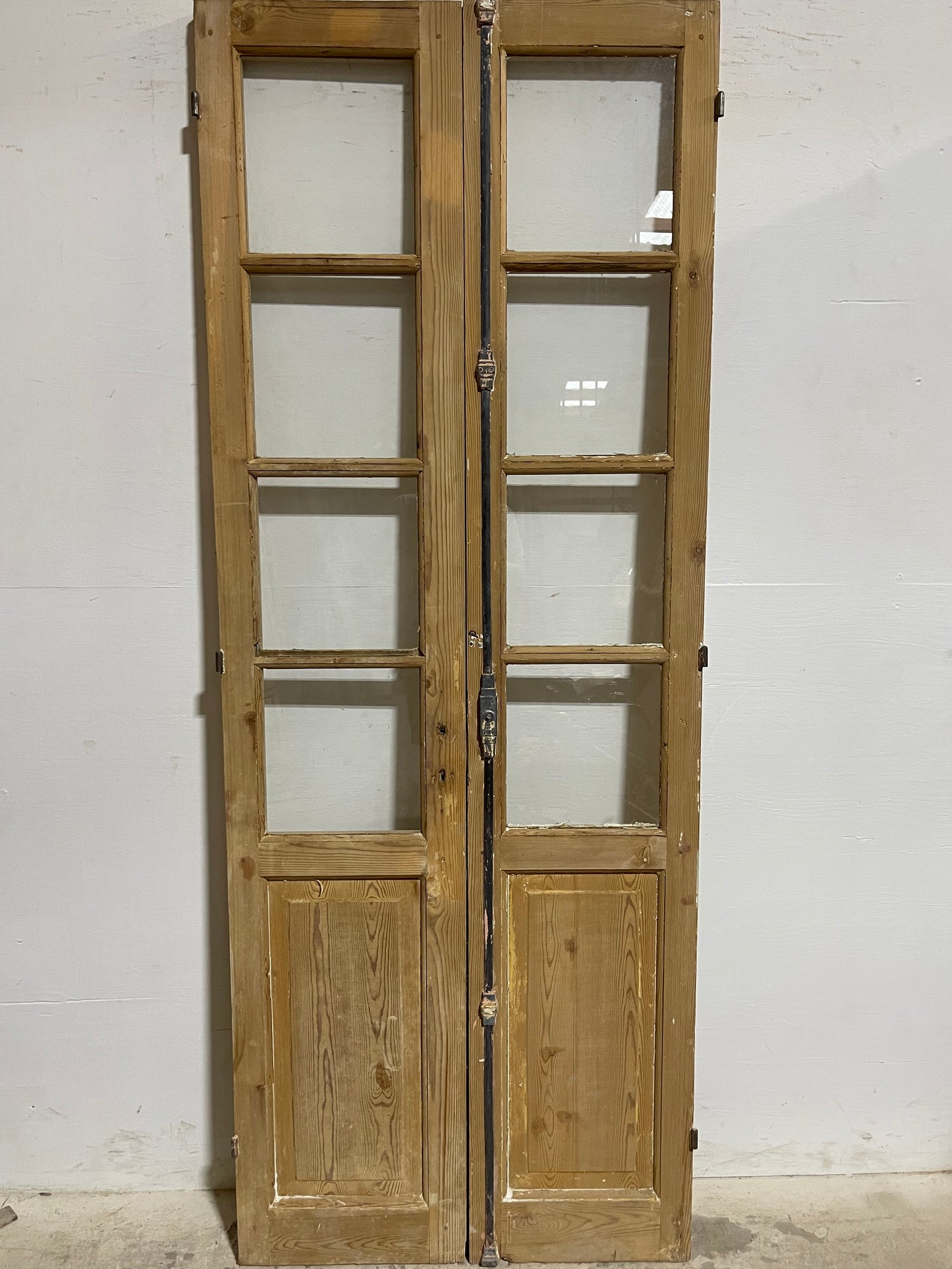 Antique French Panel Doors withg Glass (84.25x32.25) J326