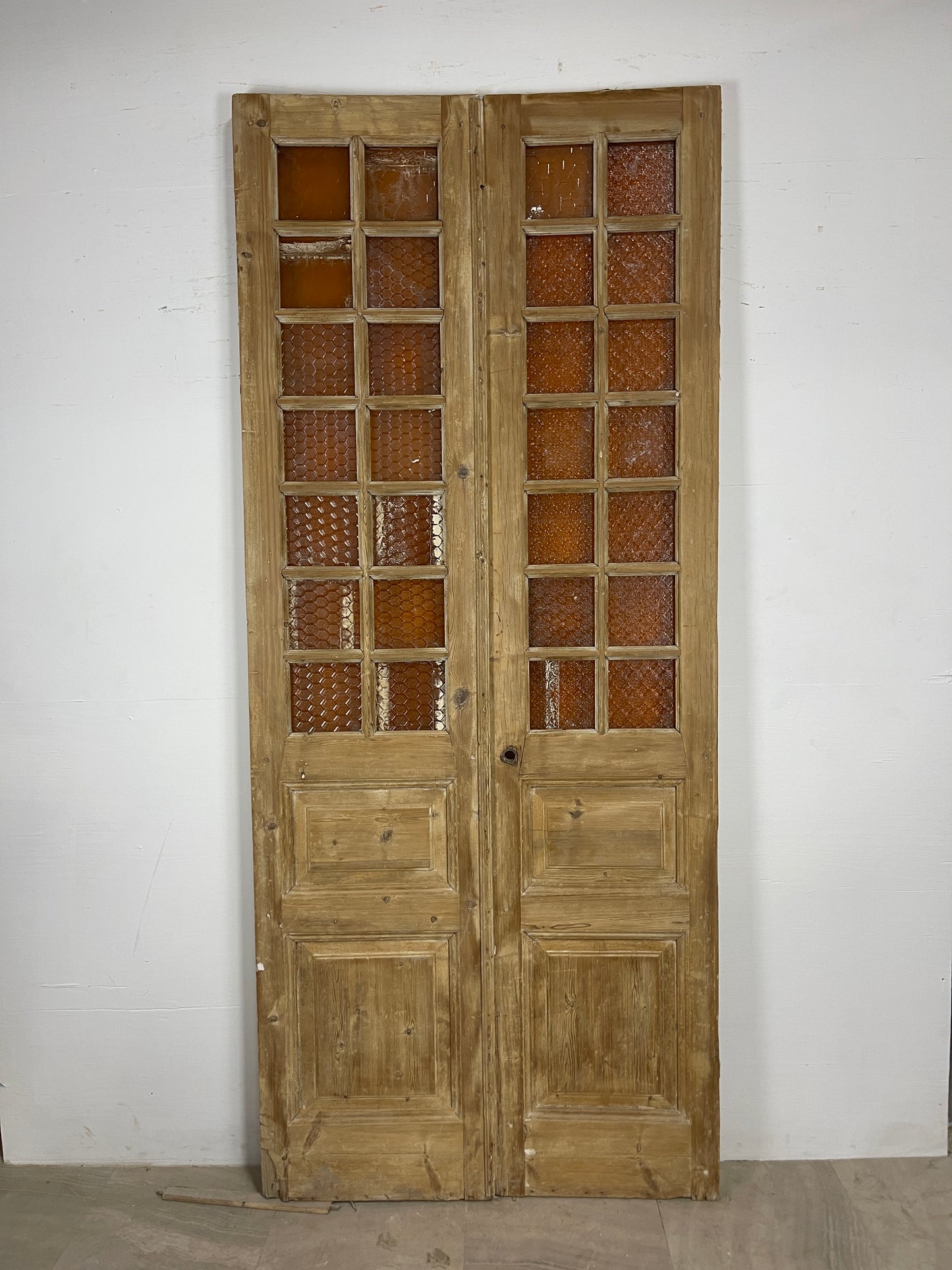 Antique French panel doors with Glass (102.25 x 43.75) O78