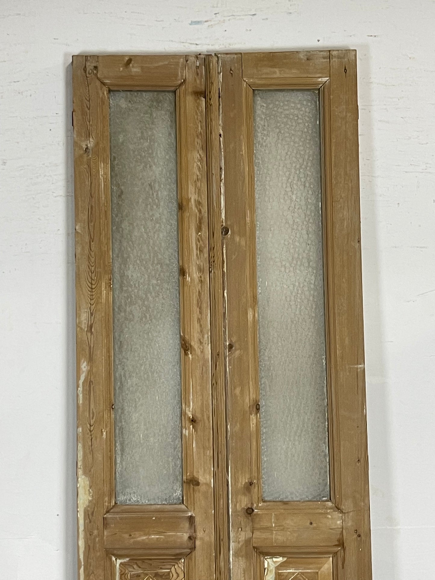 Antique French Panel Doors with glass (102x32) M084