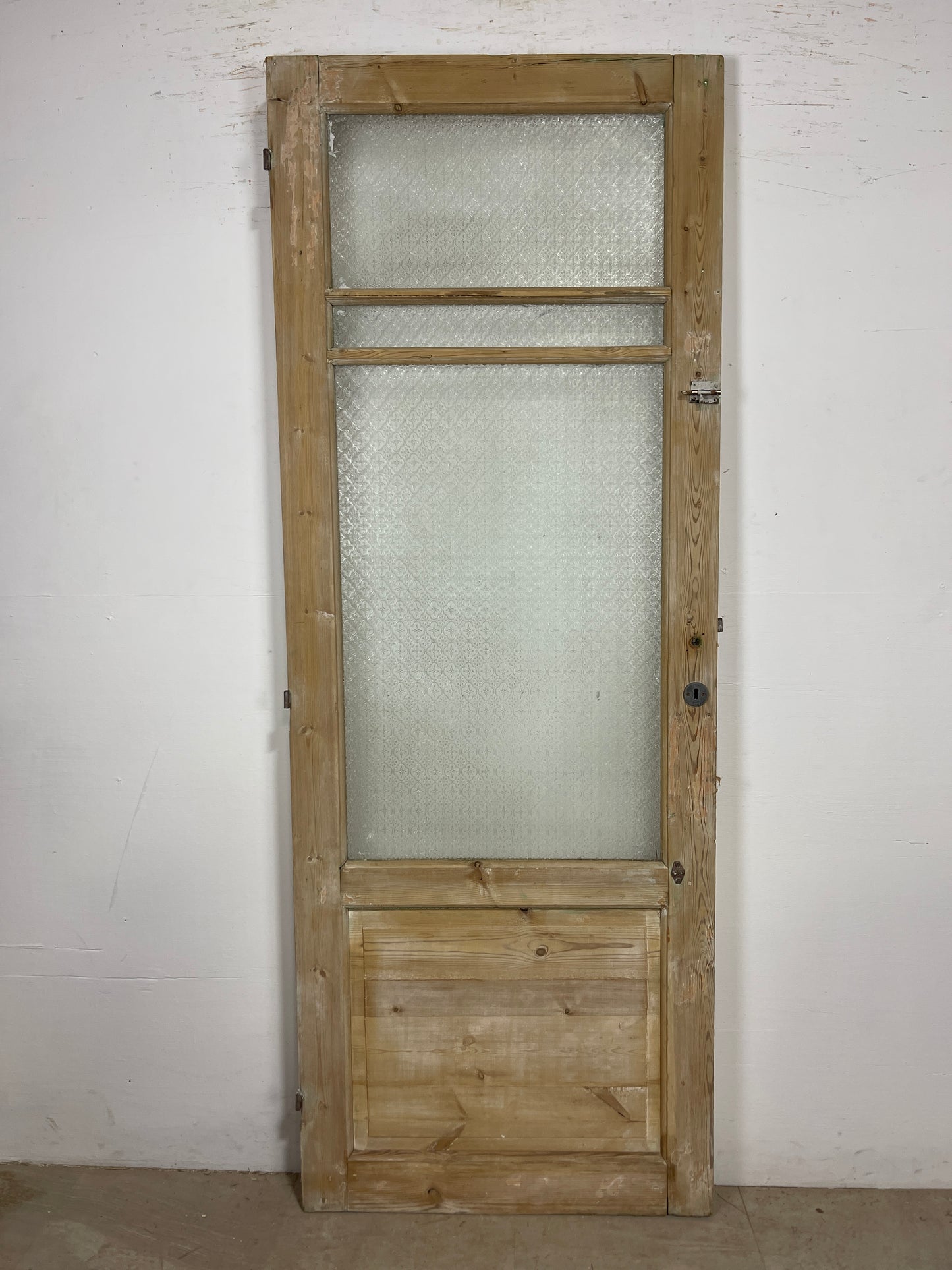 Antique French Panel Door - Single with glass (85.5x32) O260