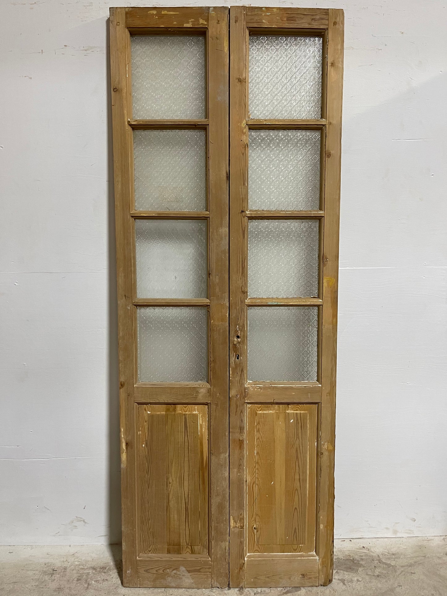Antique French Panel Doors withg Glass (84.25x32.25) J324B