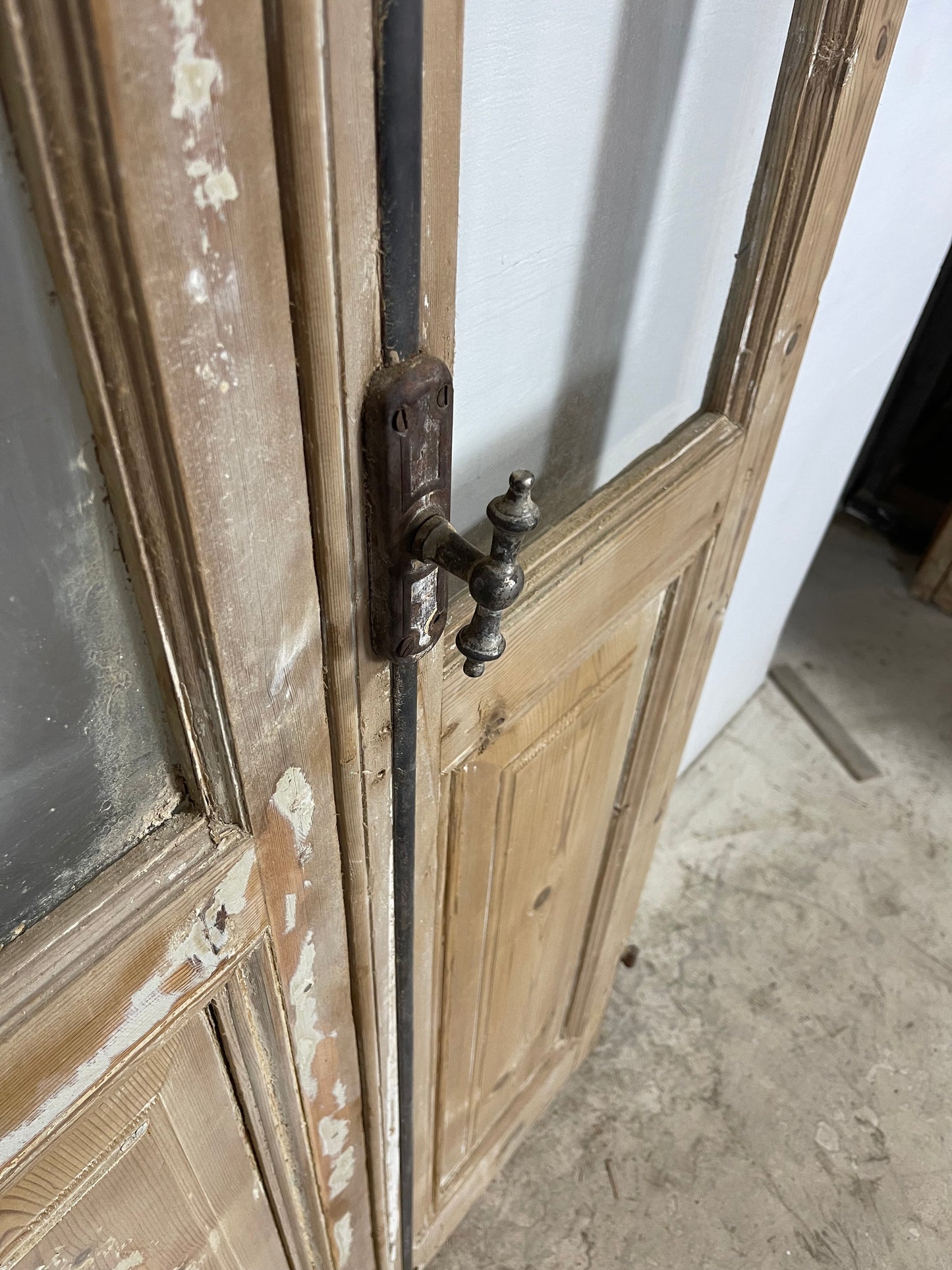 Antique French Panel Doors with glass (103.75x30.75) M081